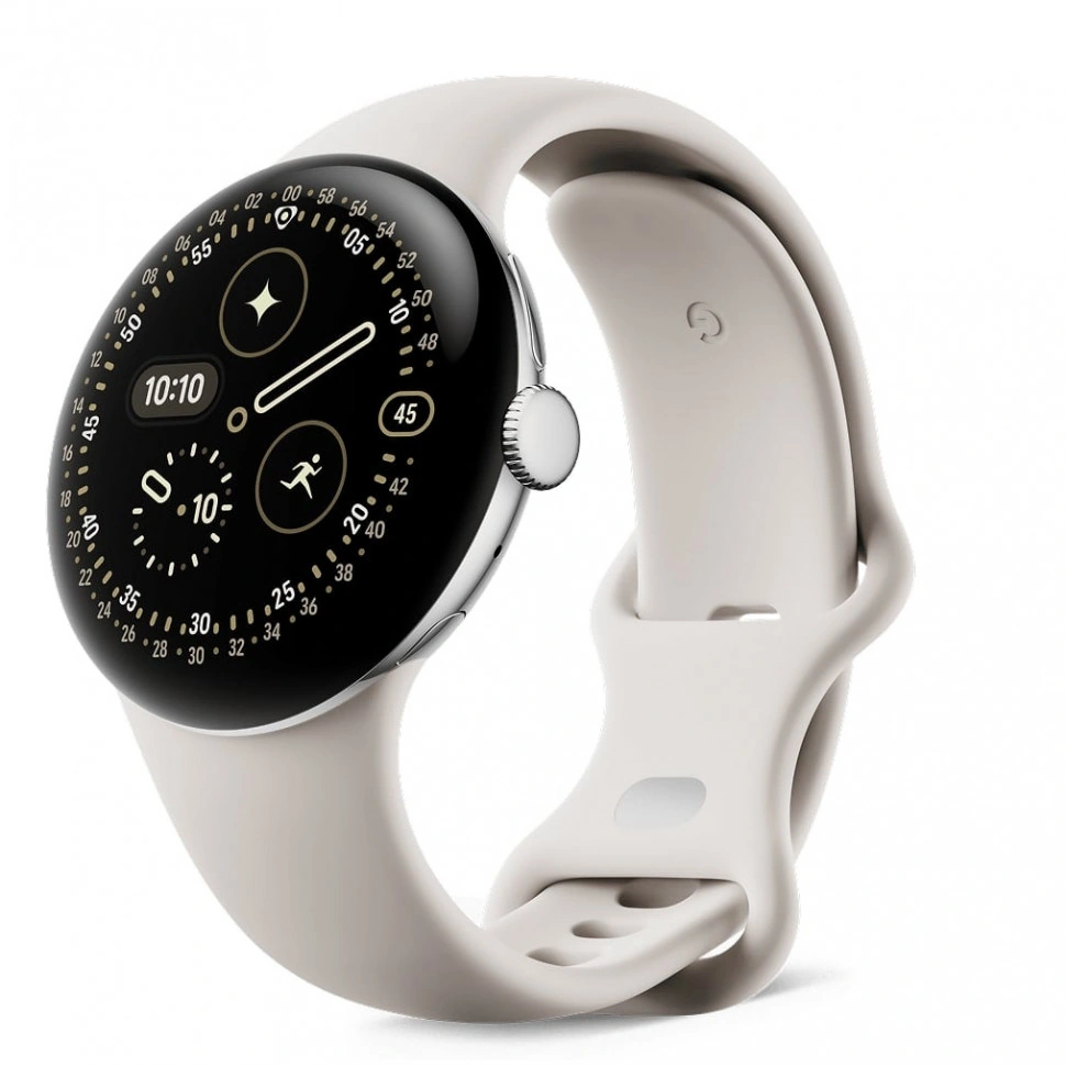 Google Pixel Watch 4 45mm Polished Silver/Porcelain (Серебряный/Бежевый)