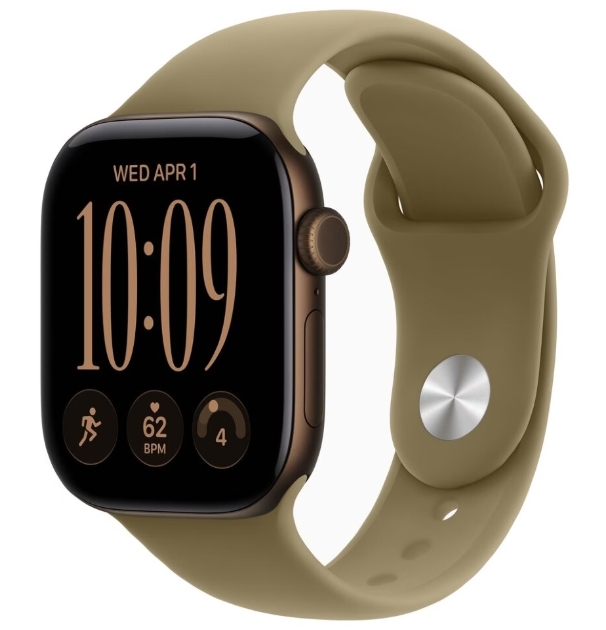 Apple Watch (Series 12) 42mm Dark Bronze Olive Sport Band S/M (MJEF4)