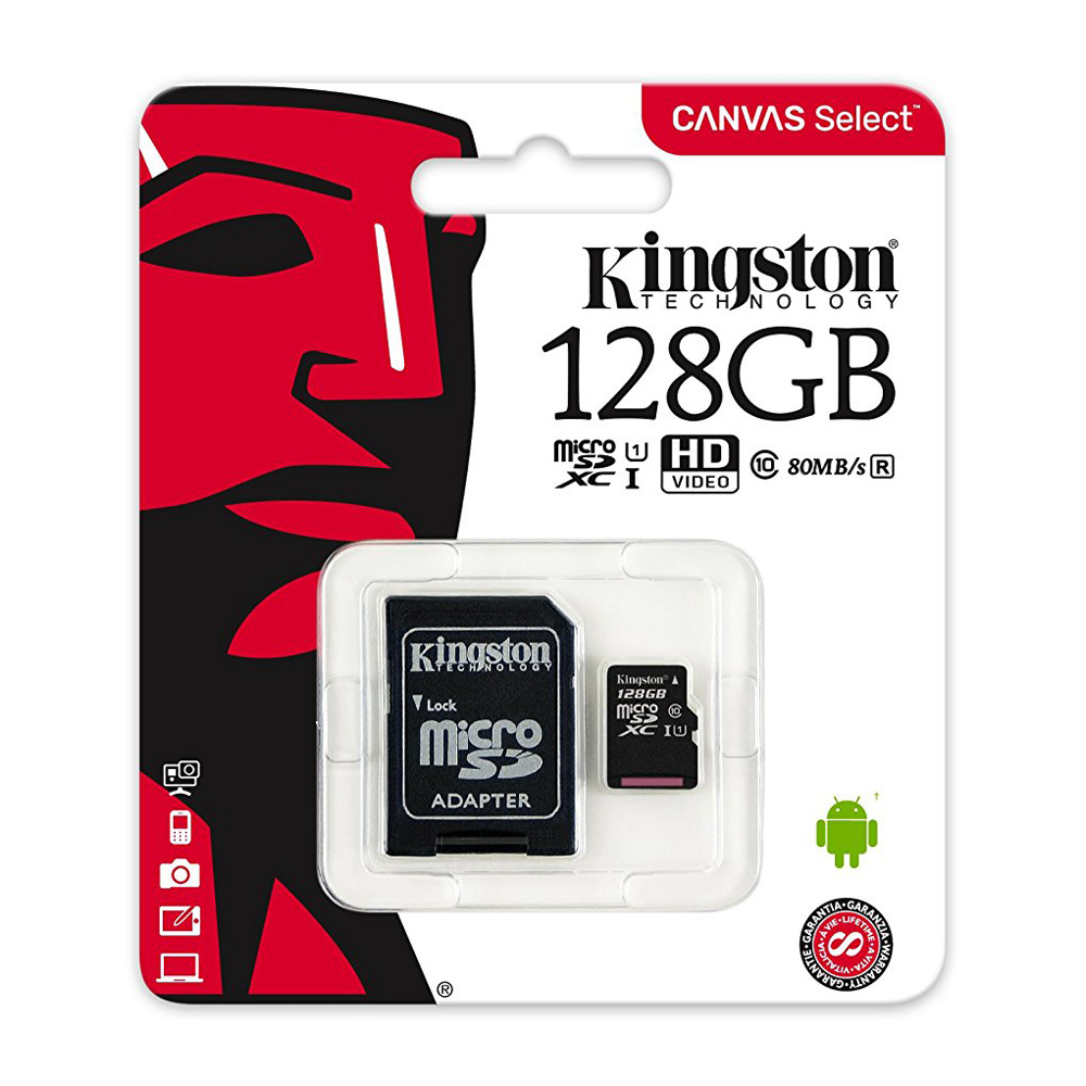 Карта памяти Kingston Canvas Select microSDXC 128 ГБ UHS-I U1