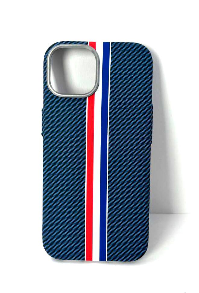 Чехол iPhone 16 Plus Mosbros Magsafe Полосы синий