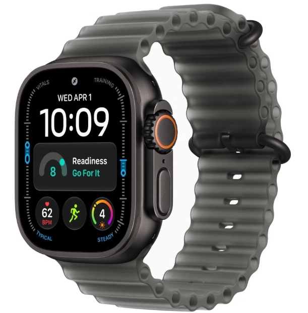 Apple Watch Ultra 4 49mm LTE Black Titanium Case with Translucent Black Ocean Band (MJAY4)