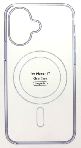 Чехол силиконовый прозрачный iPhone 17 + Мagsafe