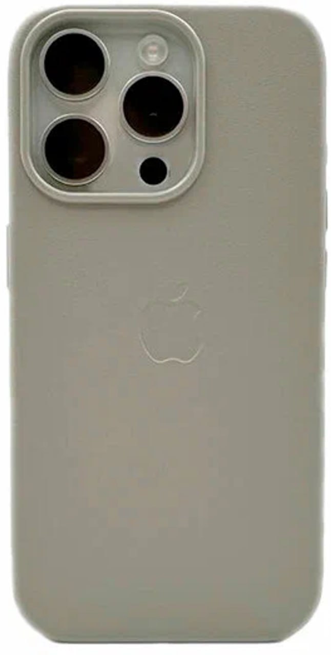  Чехол кожанный IPhone 16 pro + magsafe Gray