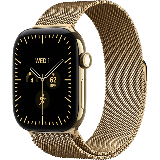 Apple Watch Series 12 42 мм MJGL4 Radiant Gold Titanium с ремешком Gold Milanese Loop