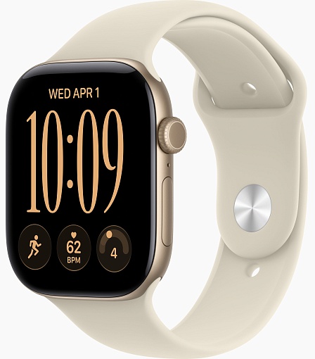 Apple Watch (Series 12) 42mm Light Gold Sport Band S/M (MJED4)