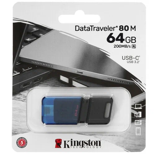 Память USB Flash 64 ГБ Kingston Black (USB 3.2) Память USB Flash 64 ГБ Kingston Black (USB 3.2)